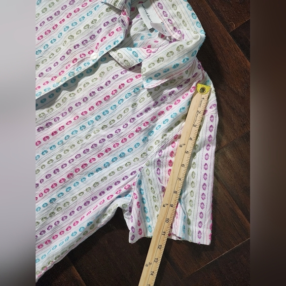 Alfred Dunner Womens Button Up Rainbow Casual Top - Picture 5 of 6